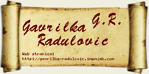 Gavrilka Radulović vizit kartica